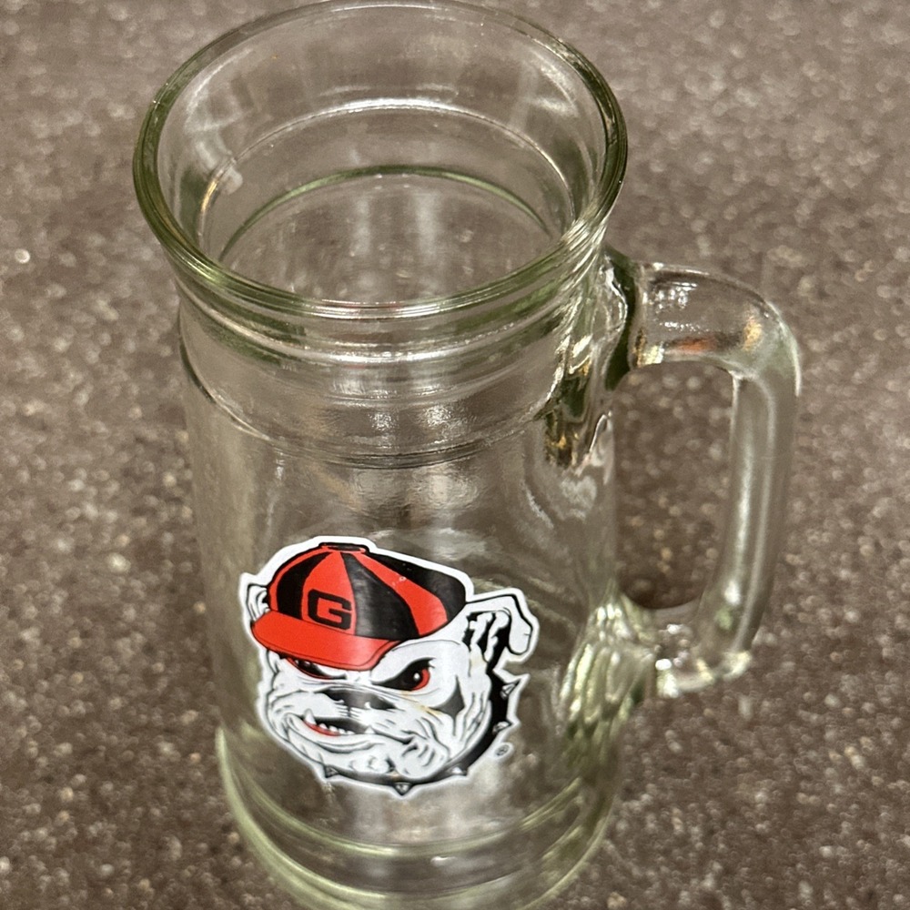 University of Georgia Bulldogs 7" Beer Mug Glass Stein UGA Logo Barware Man Cave - Picture 4 of 9